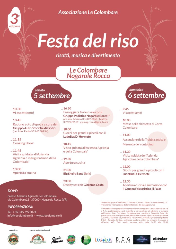 Festa del Riso Le Colombare - Nogarole Rocca 5 e 6 settembre 2026